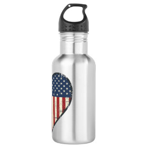 Botella De Agua Diseño vectorial vintage de béisbol patriótico cor
