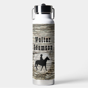 Botella De Agua Diseño Western Herradura y caballo personalizable