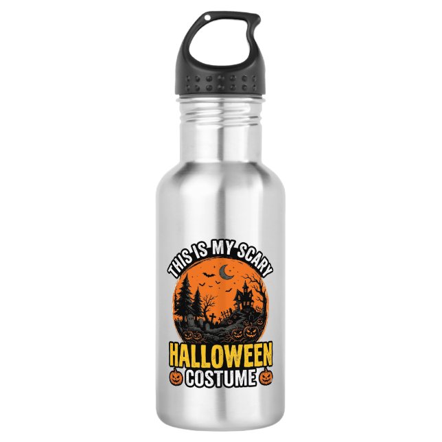 Botella De Agua Disfraz de Halloween Antiguo de Terror (Anverso)