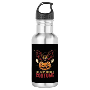 Botella De Agua Disfraz de Halloween Monstruo Calabaza Gótico Vect