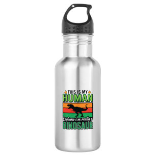 Botella De Agua Disfraz De Humano De Dinosaurio Divertido Hallowee