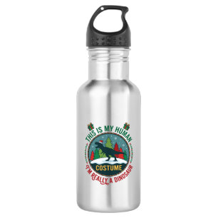 Botella De Agua Disfraz Humano Dinosaurio Navidad Sombrero Santa P