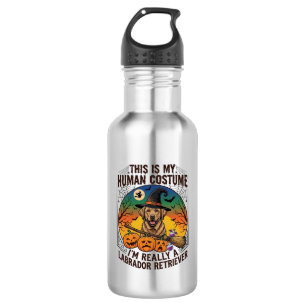 Botella De Agua Disfraz Humano Labrador Retriever Bruja de Hallowe