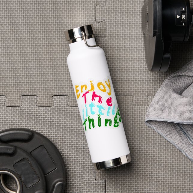 Botella de agua Disfruta las pequeñas cosas (Gimnasio (girado))