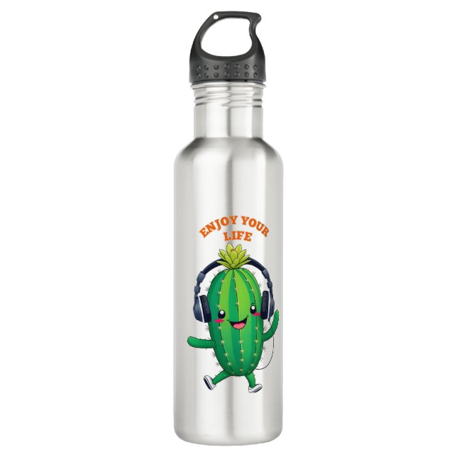 Botella De Agua Disfrutar de la vida acrílica keychain (Anverso)