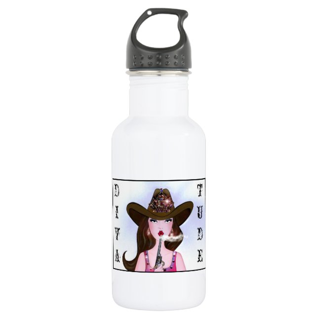 Botella De Agua "Diva+de+una Cowgirl" (Anverso)
