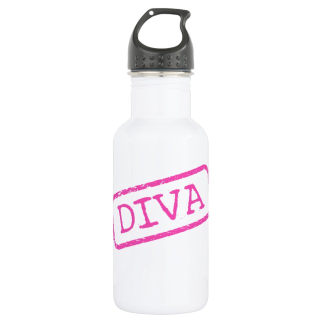 Botella de agua "Diva estampada y aprobada" (Anverso)