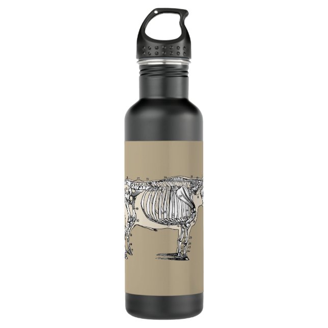 Botella De Agua Diversión de los huesos del esqueleto de la vaca a (Anverso)