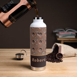 BOTELLA DE AGUA DIVERSIÓN PARA LOS HOMBRES - BROWN RUSTY METALIZAD