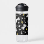 Botella De Agua Diversión y flores de Snoopy & Woodstock<br><div class="desc">Echa un vistazo a este diseño super lindo con Snoopy & Woodstock deteniéndose para oler las flores.</div>