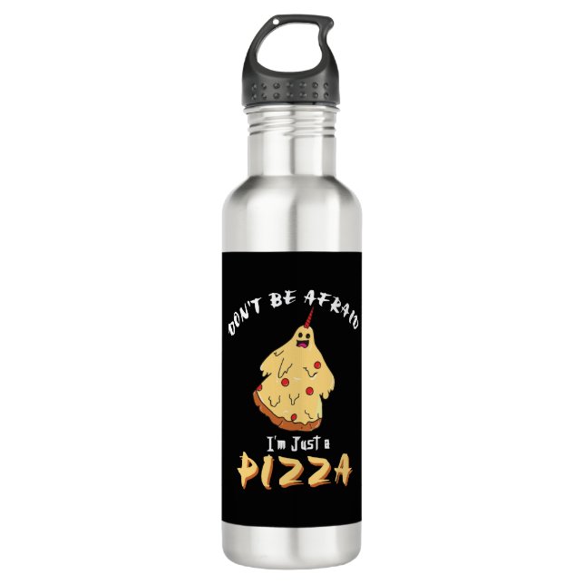 Botella De Agua Divertida Fiesta de Disfraces de Pizza Halloween (Anverso)