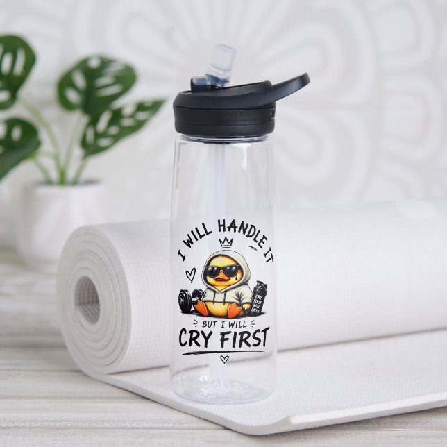Botella de agua divertida para el gimnasio de pato (Yoga (girado))