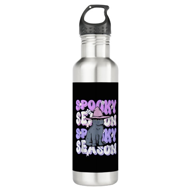 Botella De Agua Divertida Saying Spookone Season Halloween Cat Lov (Anverso)