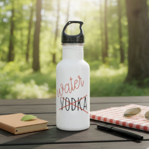 Botella de agua divertida sin vodka Humor