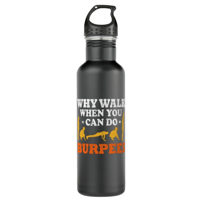 Botella De Agua Divertido Burpee Ejercicio Fitness Burpes entrenam (Anverso)