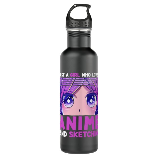 Botella De Agua Divertido Chica de anime solo un Chica que ama a A (Anverso)
