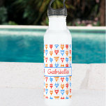 Botella De Agua Divertido colorido piscina de verano playa nombre<br><div class="desc">Sip en estilo con nuestra botella de agua personalizada de patrón bikini! Esta botella de agua presenta un diseño alegre y vibrante de bikinis coloridos y es ideal para los amantes de la playa y del verano. Personalizar con tu nombre para hacerlo único tuyo. Ya sea que estés junto a...</div>