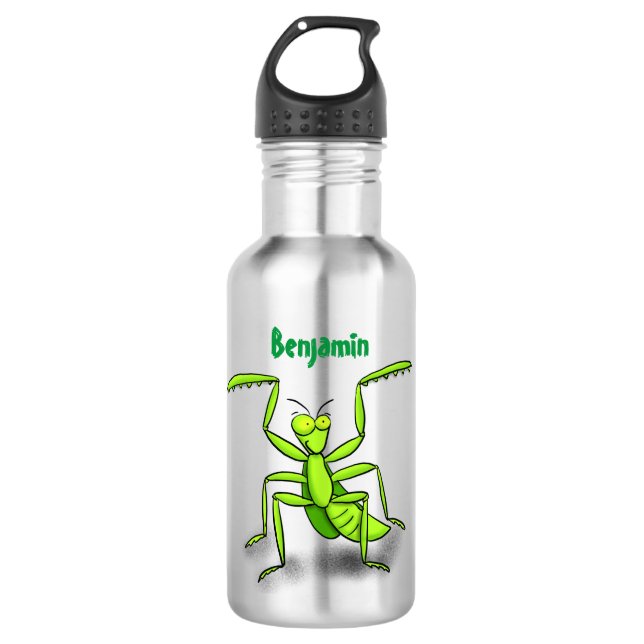 Botella De Agua Divertido ilustracion personalizado de mantis de o (Anverso)