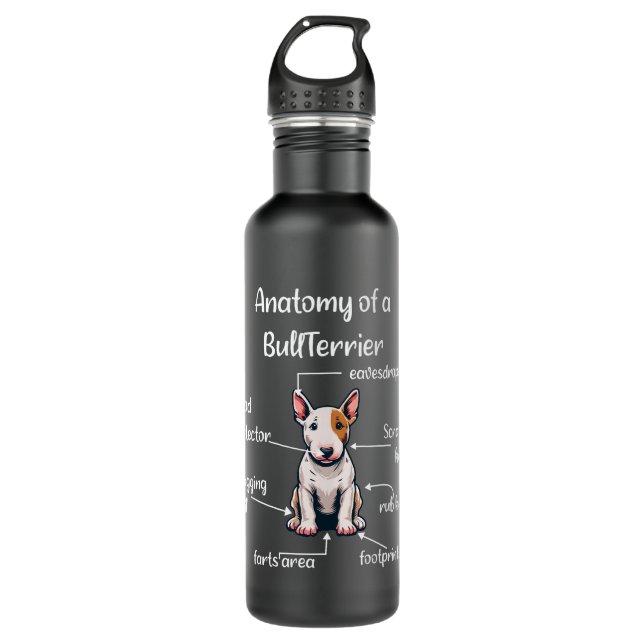 Botella De Agua Divertido perro de Bull Terrier (Anverso)