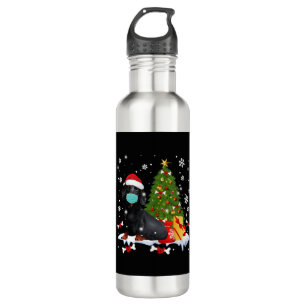 Botella De Agua Divertido perro del árbol de Navidad de Dachshund