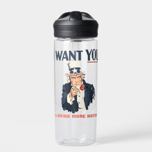 Botella De Agua Divertido tío Sam Personalizado Patriótico