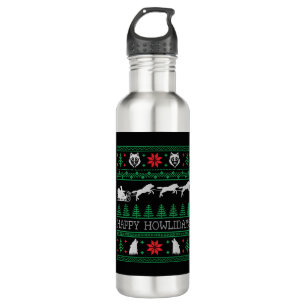 Botella De Agua Divertido Wolves Lover Lover Navidades feos Sweate