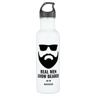 Botella De Agua Divertidos hombres de verdad cultivan barbas nombr