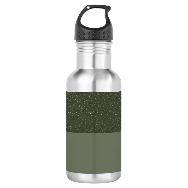 Botella de agua dividida verde de Moss texturizada (Anverso)