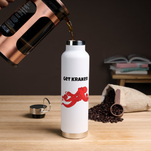 Botella De Agua Diviértete con Kraken Pulpo Rojo de Dibujos Animad
