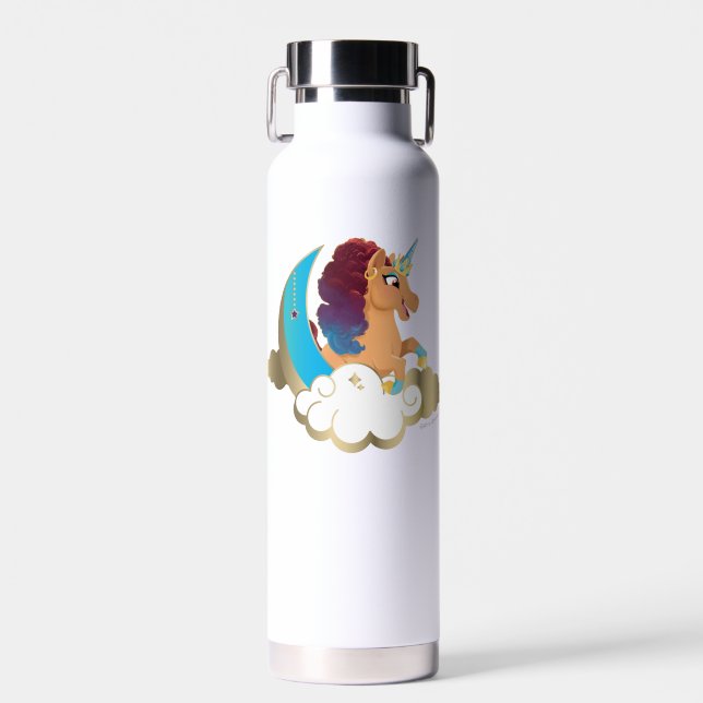 Botella De Agua Divino el Unicornio | Luna y Nubes (Delantero)