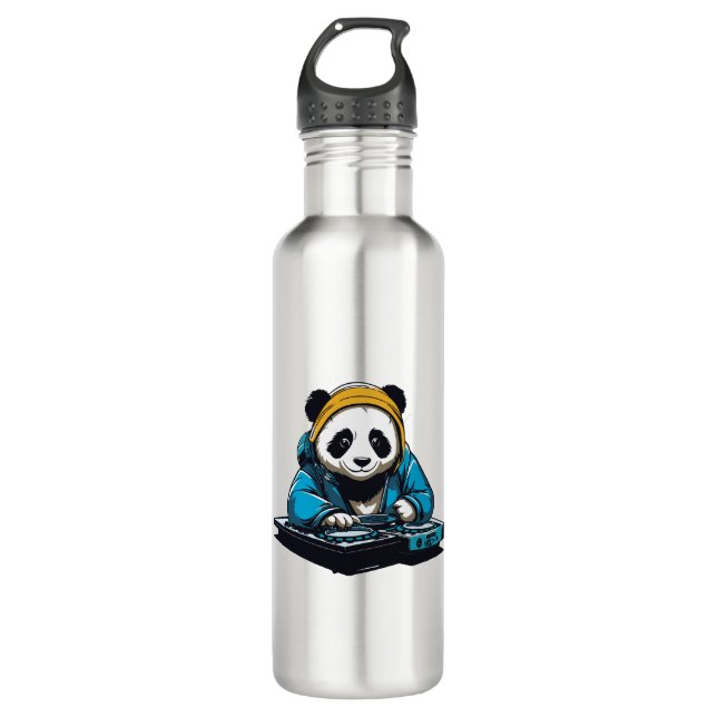 Botella De Agua DJ Kawaii Panda (Anverso)