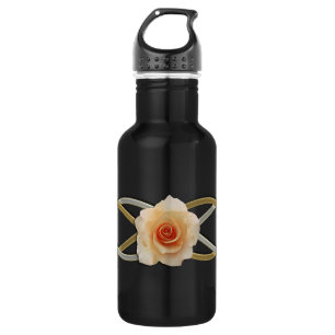 Botella De Agua Doble Infinito Rosa de Plata y Oro
