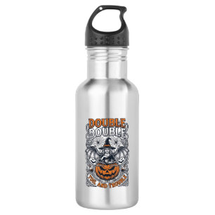 Botella De Agua Doble Trabajo Bruja Calabaza Halloween Telaraña