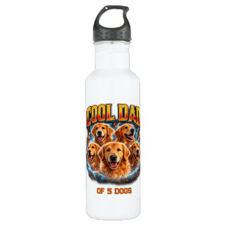 Botella De Agua Dog Dad Portrait Personalized Number Custom Design