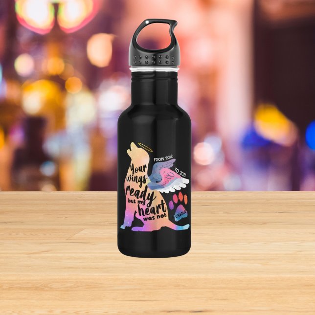 Botella De Agua Dog Mascota Memorial Acuarela Cuidada Diseño Amor (Subido por el creador)