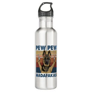 BOTELLA DE AGUA DOG PEW PEW MADAFAKAS VINTAGE RETRO