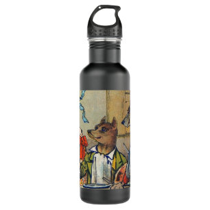 Botella De Agua Doggy de la cena victoriana de perro Vestido