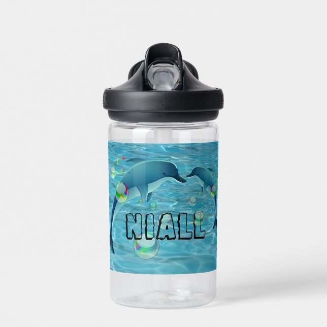 Botella De Agua Dolphin divertido y burbujas (Delante)