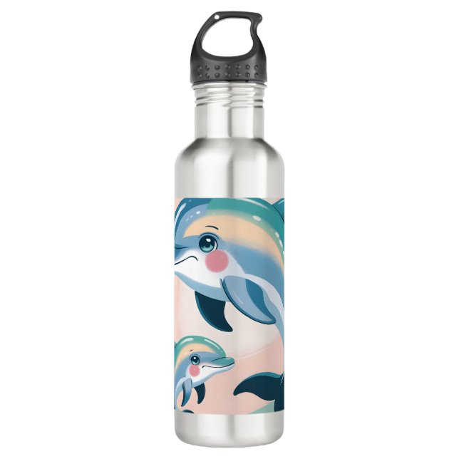 Botella De Agua Dolphin Mom and Baby (Anverso)