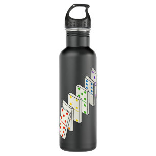 Botella De Agua Dominoes Símbolo de camiseta graciosa mujeres domi