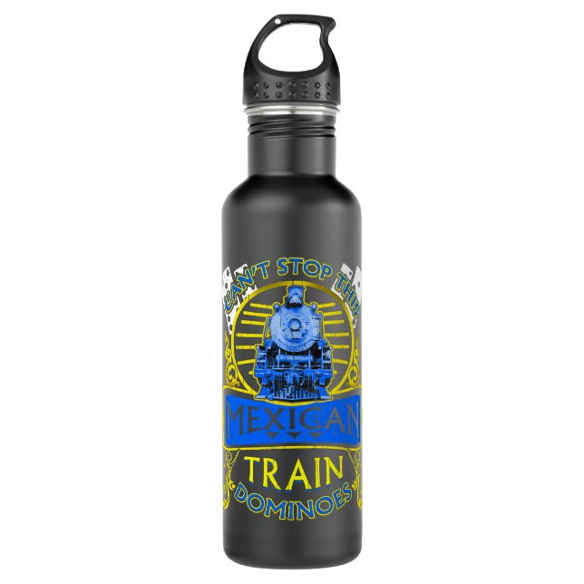 Botella De Agua Dominoes T Shirt Funny No Puede Detener Este Tren  (Anverso)