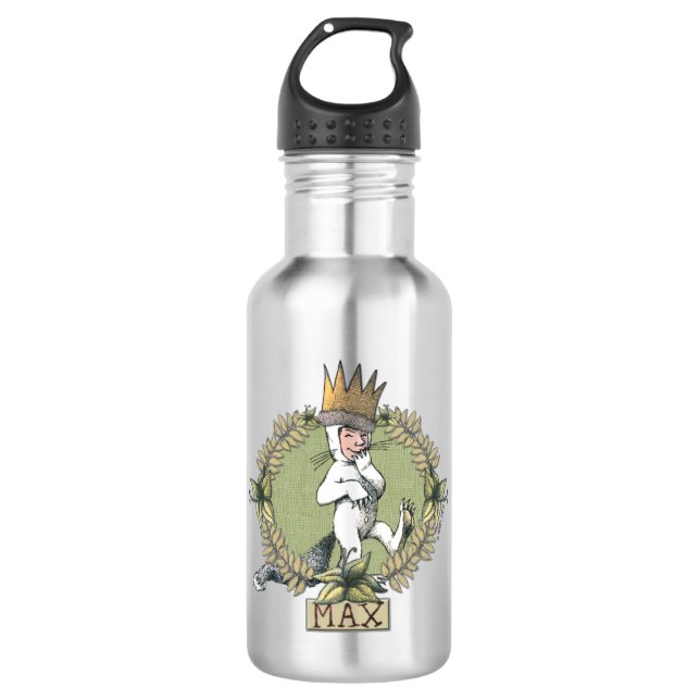 Botella De Agua Donde las cosas salvajes | Insignia de Max (Anverso)
