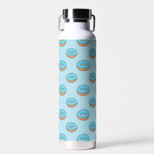Botella De Agua Donut de escarcha azul con Personalizado Sprinkles