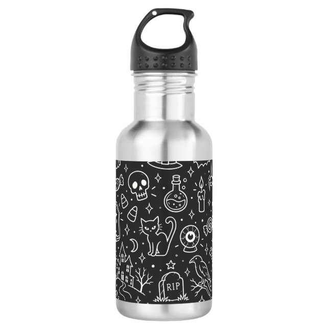 Botella De Agua Doodle de Halloween de vuelta (Anverso)