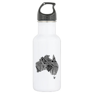 Botella De Agua Doodle de mapas de Australia