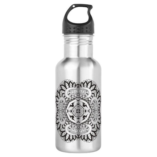 Botella De Agua Doodle hermoso del cuadrado de Deco (Anverso)