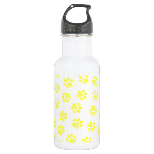 Botella De Agua Doodle Paws, Patas de Perro, Patas Amarillas