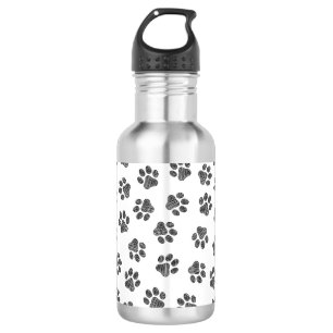 Botella De Agua Doodle Paws, Patas de Perro, Patas Negras