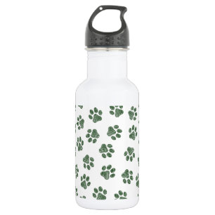 Botella De Agua Doodle Paws, Patas de Perro, Patas Verdes