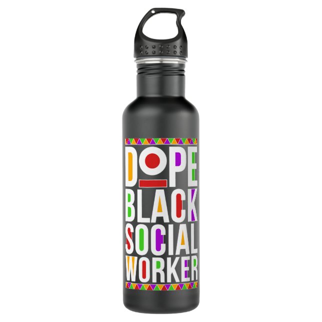 Botella De Agua Dope Black Social Worker African American Social W (Anverso)